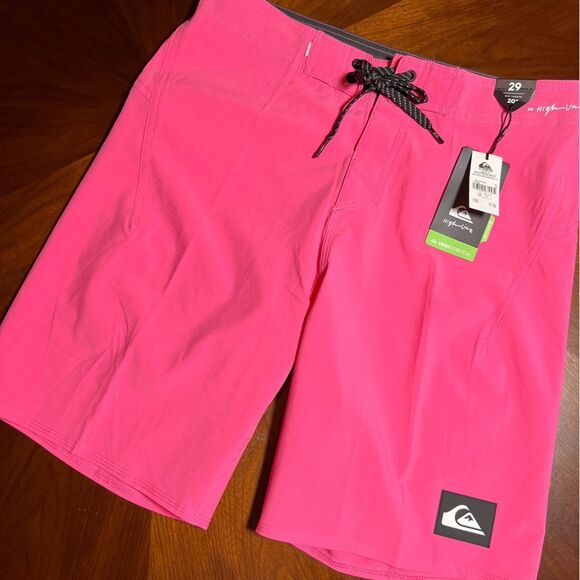 Quiksilver Highline Pink Swim Shorts 🌺 MID LENGTH NWT Size 29 - Picture 1 of 6